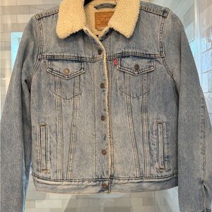 Levi's Light Blue Denim Jacket with Sherpa Collar